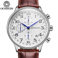 OCHSTIN GQ050C Top Brand Genuine Leather Men Japan Movement Luxury Calendar Chronograph 6 Pins Analog Quartz Wrist Watches